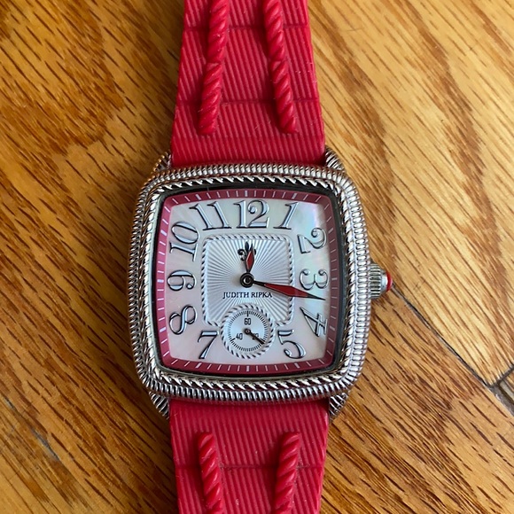 Judith Ripka Silicone Band Dual Time Watch - Picture 5 of 9